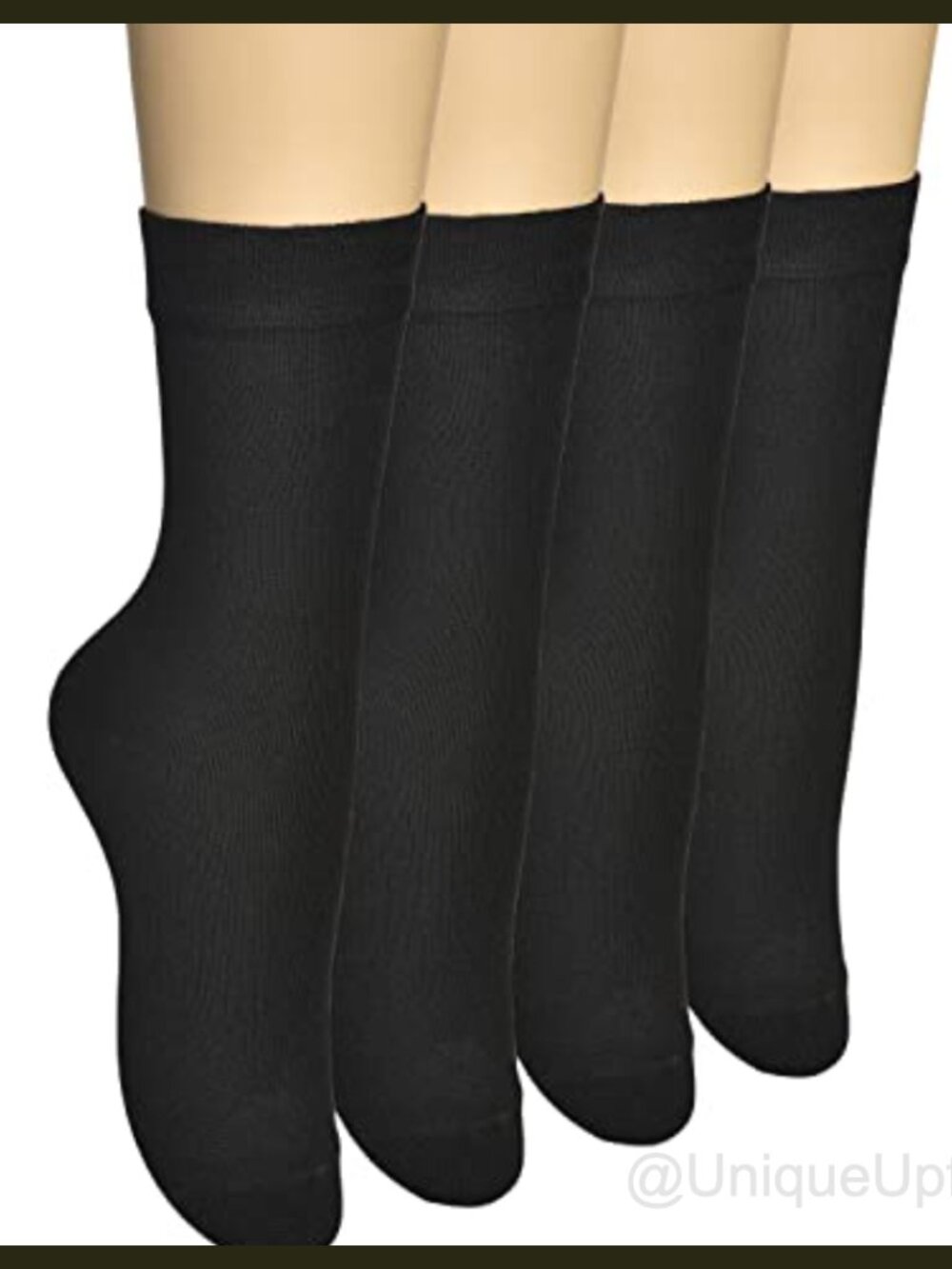 Women's Thin Rayon Seamless Toe Dress Socks Crew Gift Box 4 Pack